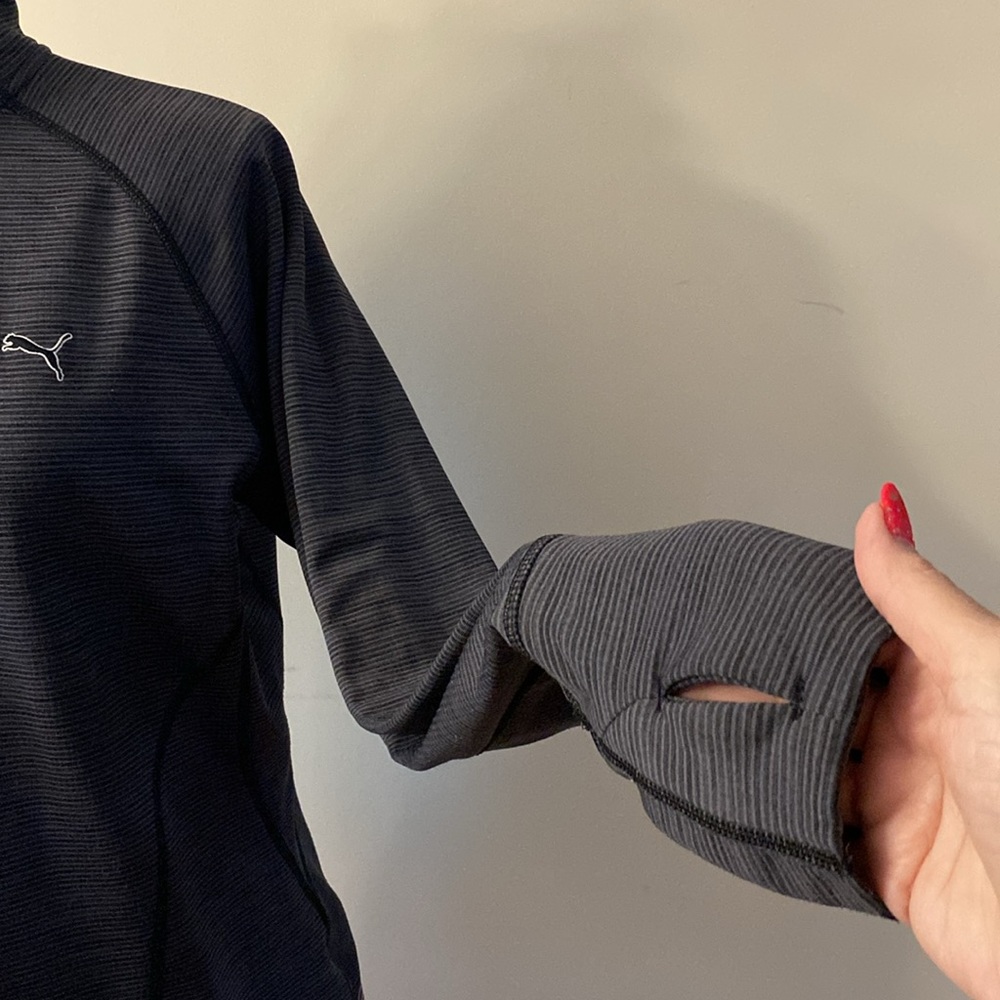 Puma Golf women’s gamer 1/4 zip up monk neck, long sleeve blouse gray sz L - Picture 5 of 14
